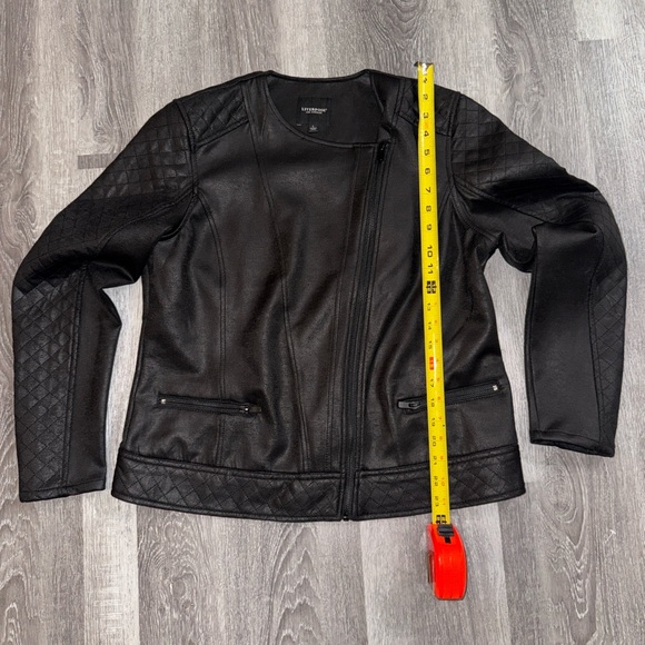 Liverpool Black Quilted Leather Jacket Large - Picture 2 of 8